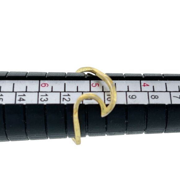 Vintage Sterling Silver 925 Gold Plated Wave Ring Size 5 - Picture 5 of 7